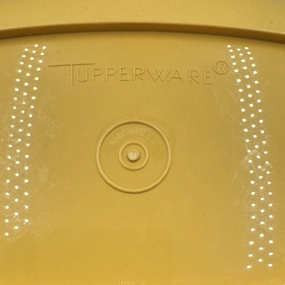 Vintage Tupperware Harvest Gold 3pc Microwave Vegetable Steamer